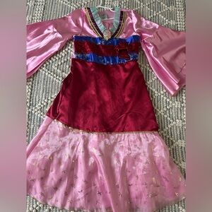 Pink and Red Dress with Gold Accents